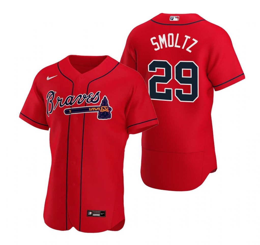 Men's Atlanta Braves #29 John Smoltz Red Flex Base Stitched MLB Jersey