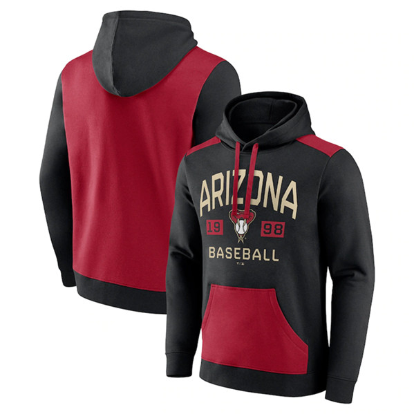 Men's Arizona Diamondbacks Black/Red Chip In Pullover Hoodie