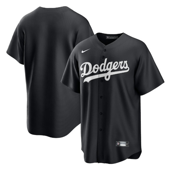 Men's Los Angeles Dodgers Blank Black Cool Base Stitched Baseball Jersey