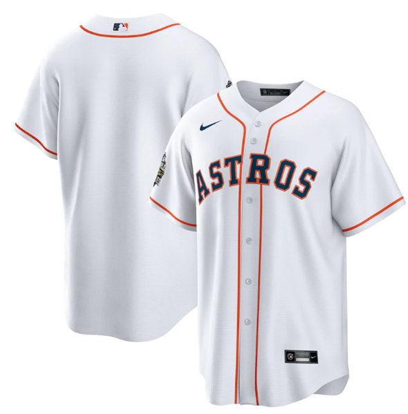 Men's Houston Astros Blank White 2022 World Series Home Stitched Baseball Jersey - Click Image to Close