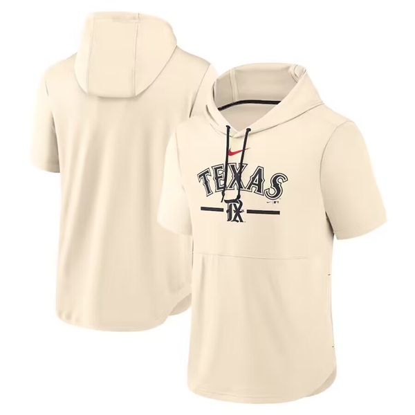 Men's Texas Rangers Cream 2023 City Connect Short Sleeve Pullover Hoodie