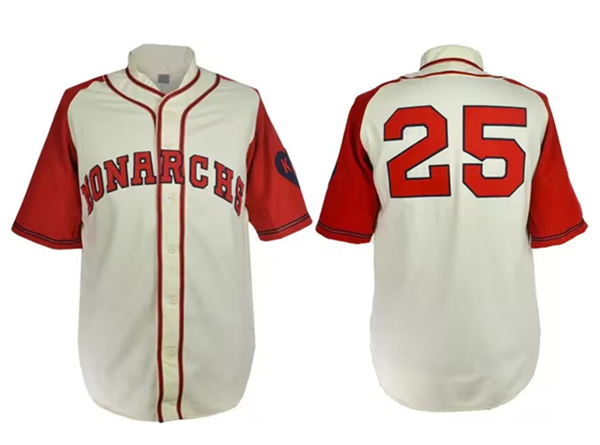 Men's Kansas City Monarchs #25 1942 Stitched Baseball Jersey - Click Image to Close