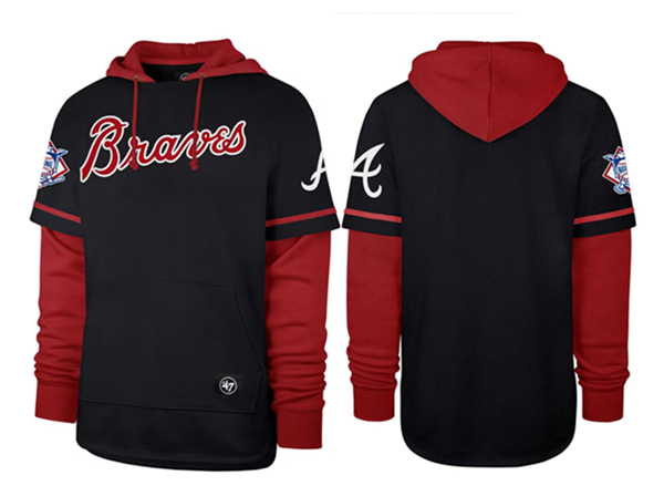 Men's Atlanta Braves Black Pullover Hoodie