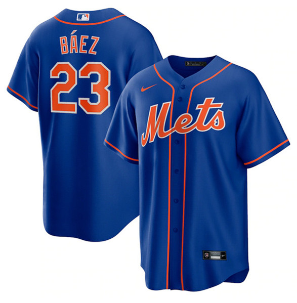 Men's New York Mets #23 Javier B??ez Royal Cool Base Stitched Jersey