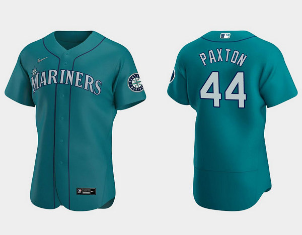 Men's Seattle Mariners Aqua #44 James Paxton Aqua Flex Base Stitched Jersey