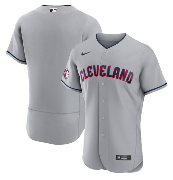 Men's Cleveland Guardians Blank Gray Flex Base Stitched Jersey