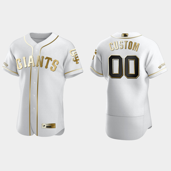 Men's San Francisco Giants Active Player White Golden Edition Flex Base Sttiched MLB Jersey