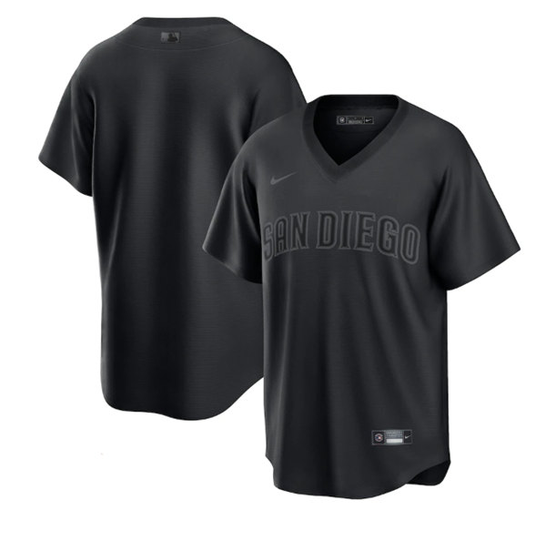 Men's San Diego Padres Blank Black Pitch Black Fashion Replica Stitched Jersey