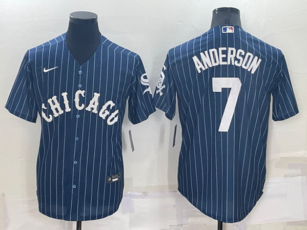 Men's Los Angeles Dodgers #7 Tim Anderson Navy Cool Base Stitched Jersey