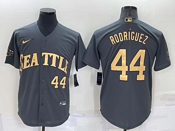 Men's Seattle Mariners #44 Julio Rodr??guez Charcoal 2022 All-Star Cool Base Stitched Jersey