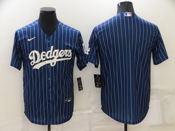 Men's Los Angeles Dodgers Blank Navy Cool Base Stitched Jersey