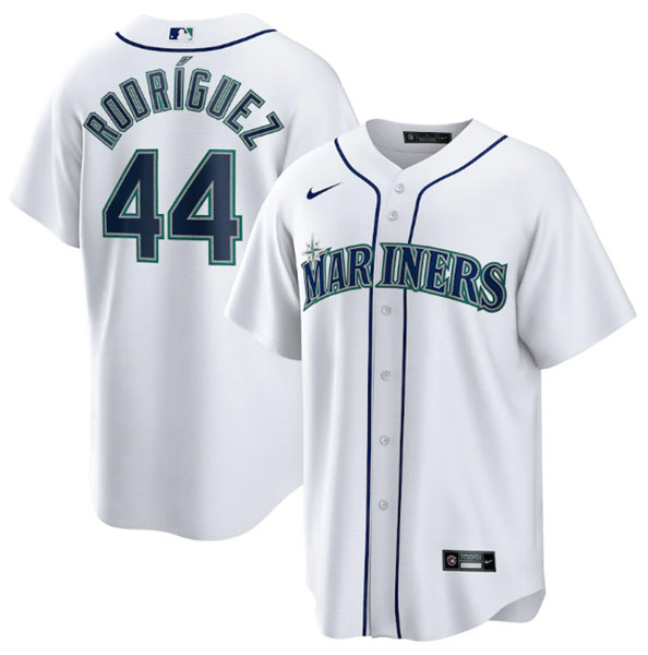 Men's Seattle Mariners #44 Julio Rodriguez White Cool Base Stitched Jersey