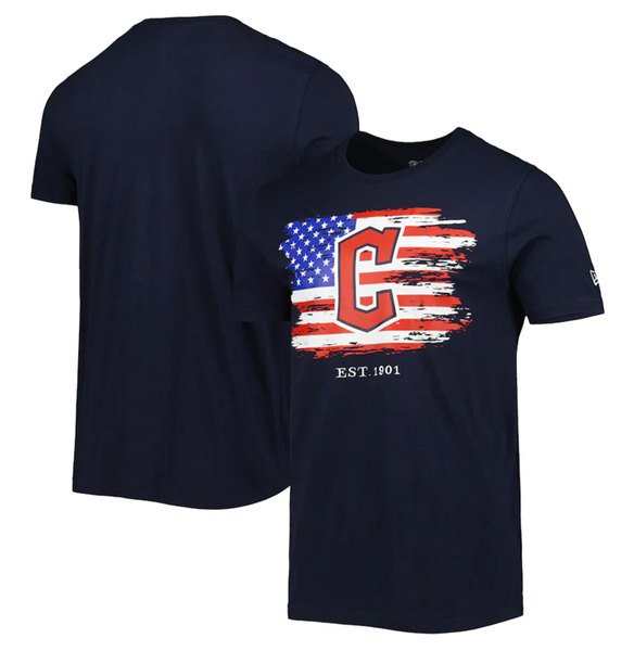 Men's Cleveland Guardians Era 4th of July Navy T-Shirt