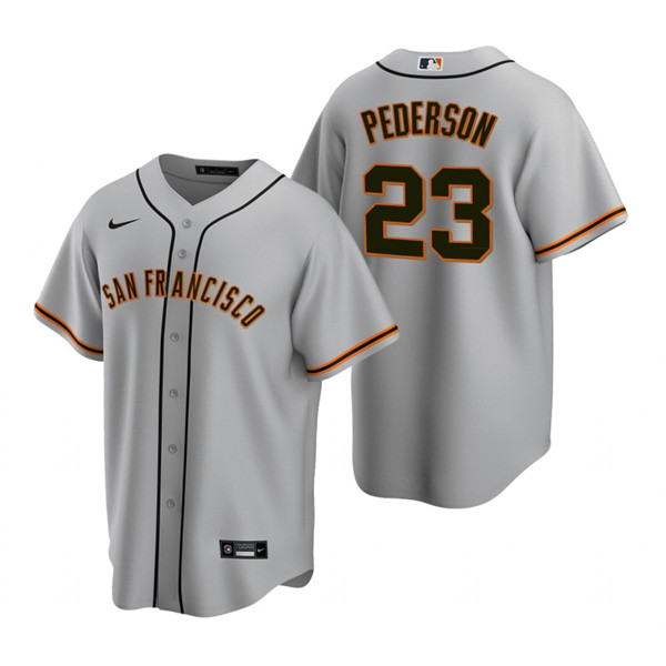 Men's San Francisco Giants #23 Joc Pederson Gray Cool Base Stitched Jersey