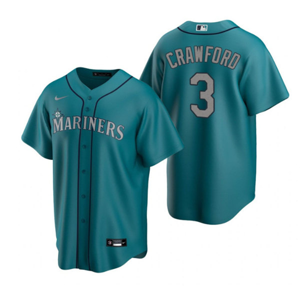 Men's Seattle Mariners #3 J.P. Crawford Aqua Cool Base Stitched Jersey