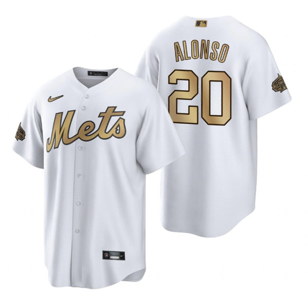 Men's New York Mets #20 Pete Alonso White 2022 All-Star Cool Base Stitched Baseball Jersey