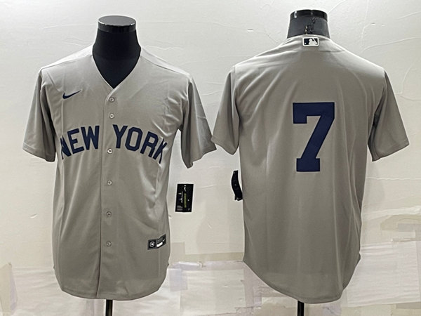 Men's New York Yankees #7 Mickey Mantle Gray Field of Dreams Cool Base Stitched Baseball Jersey - Click Image to Close