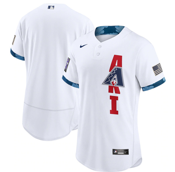 Men's Arizona Diamondbacks Blank 2021 White All-Star Flex Base Stitched MLB Jersey