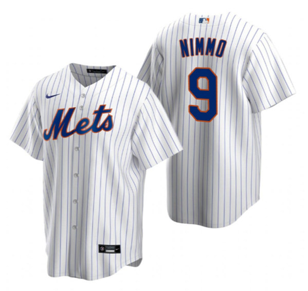 Men's New York Mets #9 Brandon Nimmo White Cool Base Stitched Baseball Jersey