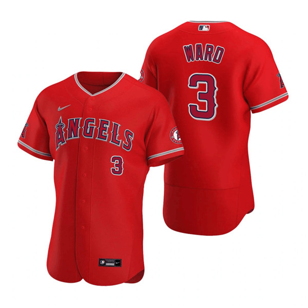 Men's Los Angeles Angels #3 Waylor Ward Red Flex Base Stitched Jersey - Click Image to Close