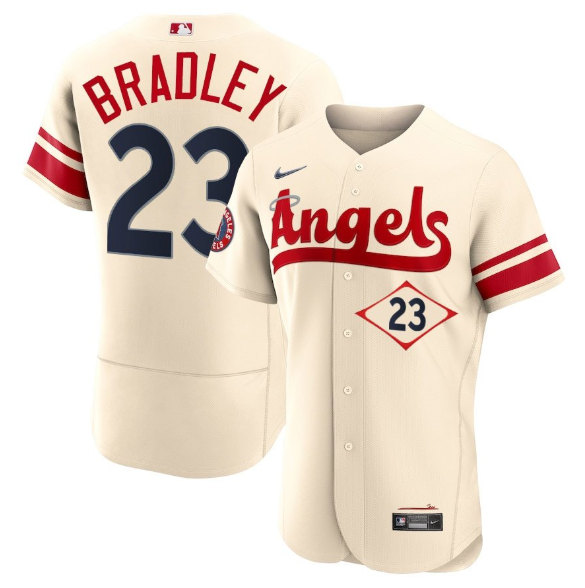 Men's Los Angeles Angels #23 Archie Bradley 2022 Cream City Connect Flex Base Stitched Jersey - Click Image to Close