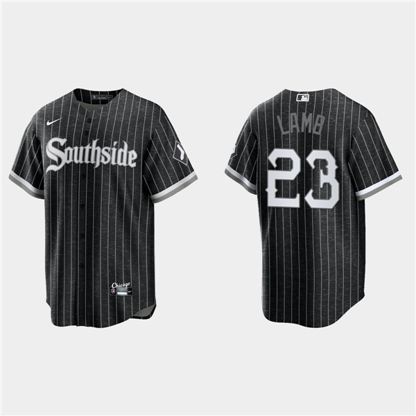 Men's Chicago White Sox #23 Jake Lamb Black 2021 City Connect Cool Base Stitched MLB Jersey