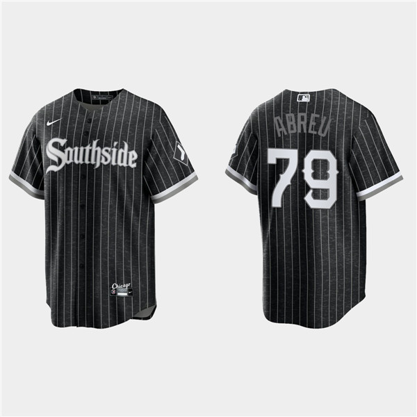 Men's Chicago White Sox #79 Jose Abreu Black 2021 City Connect Cool Base Stitched MLB Jersey