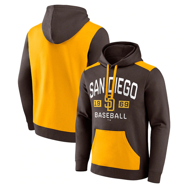 Men's San Diego Padres Brown/Gold Chip In Pullover Hoodie