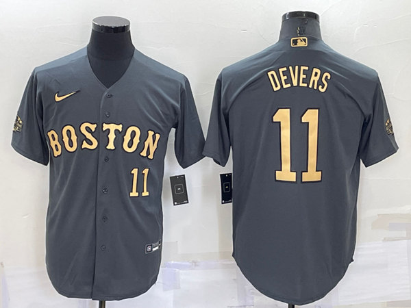 Men's Boston Red Sox #11 Rafael Devers Charcoal 2022 All-star Cool Base Stitched Jersey