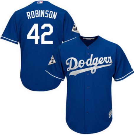 Men's Los Angeles Dodgers #42 Jackie Robinson Blue Stitched MLB Jersey