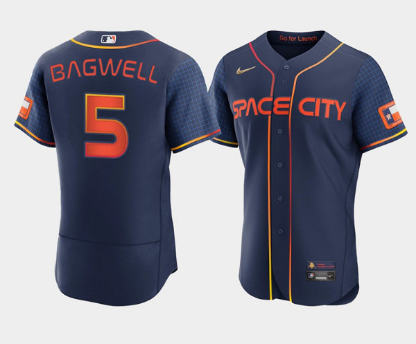 Men's Houston Astros #5 Jeff Bagwell 2022 Navy City Connect Flex Base Stitched Baseball Jersey - Click Image to Close