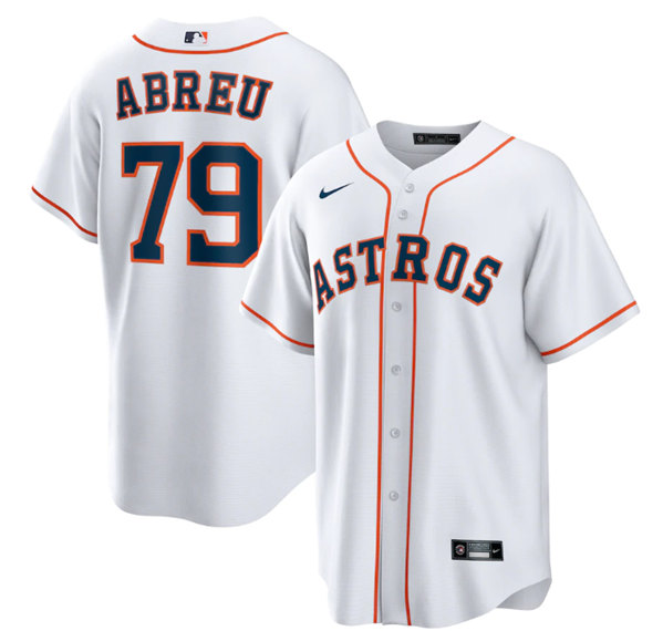 Men's Houston Astros #79 Jos?? Abreu White Cool Base Stitched Jersey