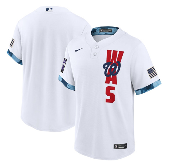 Men's Washington Nationals Blank 2021 White All-Star Cool Base Stitched MLB Jersey