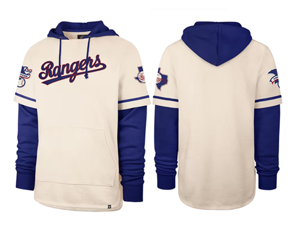 Men's Texas Rangers Cream Pullover Hoodie