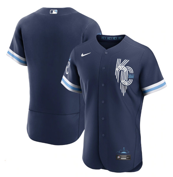 Men's Kansas City Royals Blank 2022 Navy City Connect Flex Base Stitched Jersey