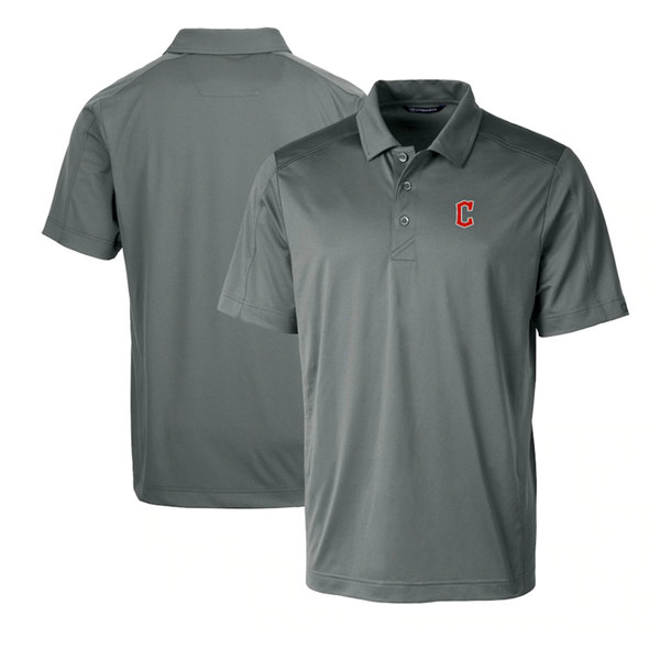 Men's Cleveland Guardians Gray Polo T-Shirt - Click Image to Close