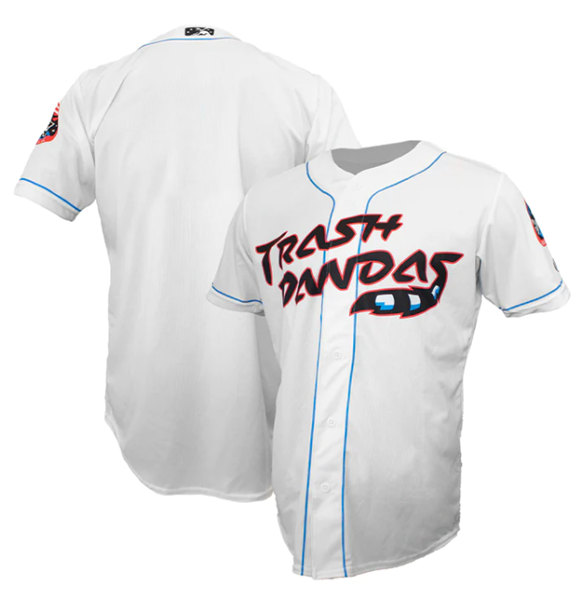 Men's Rocket City Trash Pandas Blank White Cool Base Stitched Jersey