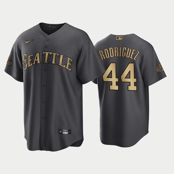 Men's Seattle Mariners #44 Julio Rodr??guez Charcoal 2022 All-Star Cool Base Stitched Jersey