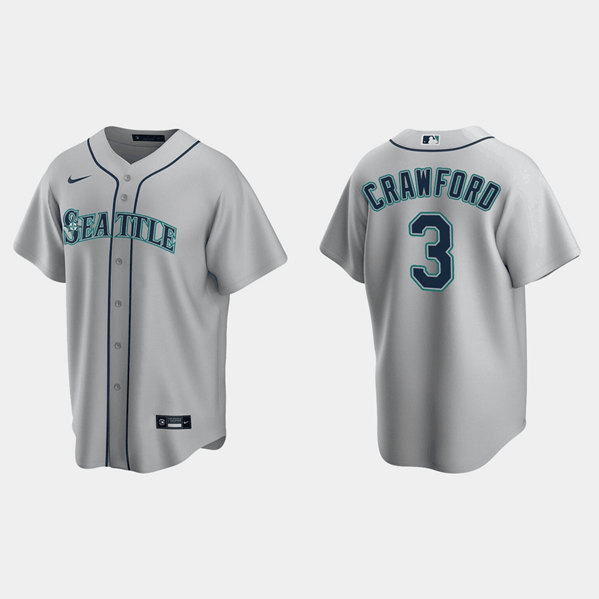 Men's Seattle Mariners #3 J.P. Crawford Gray Cool Base Stitched Jersey