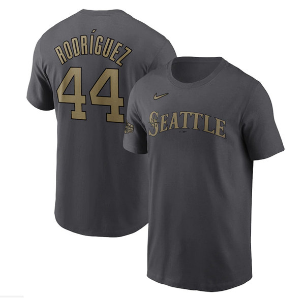 Men's Seattle Mariners #44 Julio Rodriguez Charcoal 2022 All-Star T-Shirt