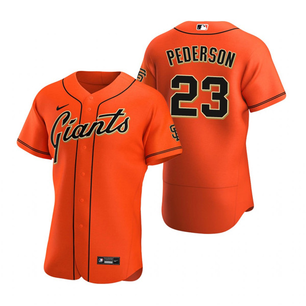 Men's San Francisco Giants #23 Joc Pederson Orange Flex Base Stitched Jersey - Click Image to Close