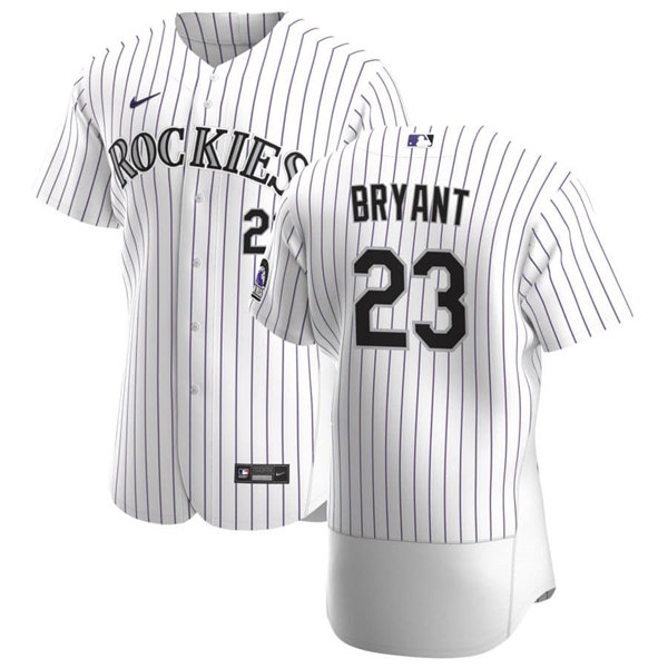 Men's Colorado Rockies #Kris Bryant White Flex Base Stitched Jersey