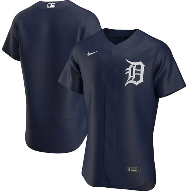 Men's Detroit Tigers Blank Navy Flex Base Stitched MLB Jersey