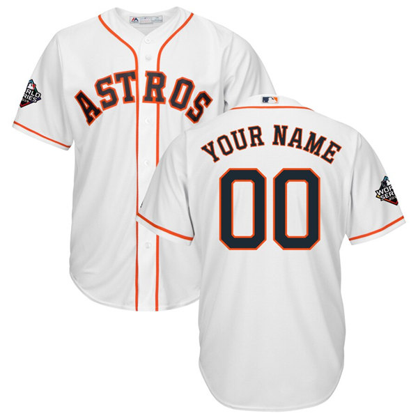 Men's Houston Astros ACTIVE PLAYER Majestic White 2019 World Series Bound Official Cool Base Custom Stitched Jersey