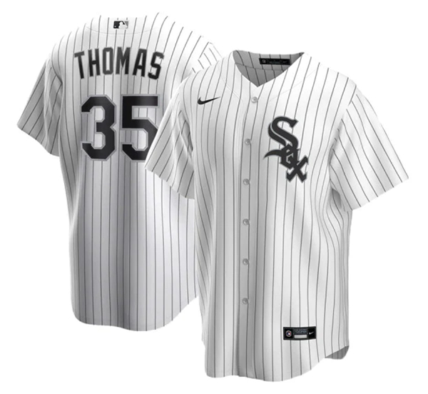 Men's Chicago White Sox #35 Frank Thomas White Cool Base Stitched Jersey