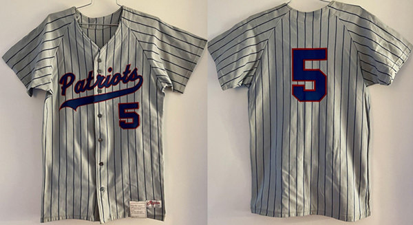 Men's Vintage Somerset Patriots #5 Sample Ripon Gray Stitched Baseball Jersey