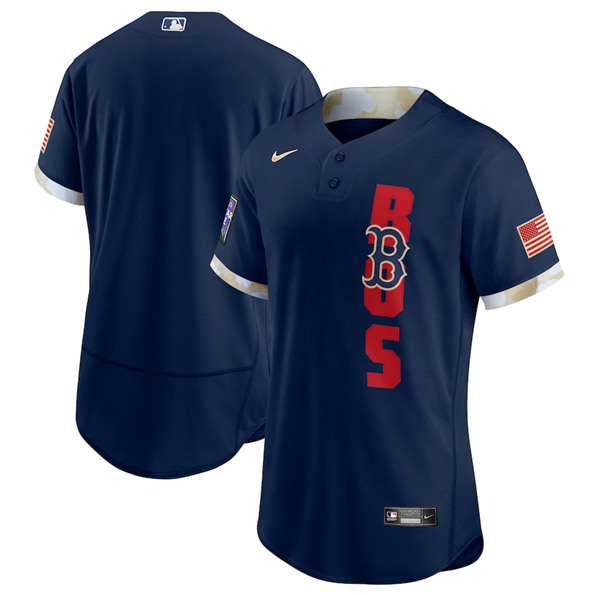 Men's Boston Red Sox Blank 2021 Navy All-Star Flex Base Stitched MLB Jersey