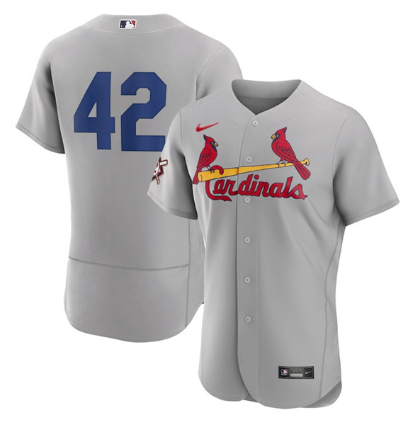 Men's St. Louis Cardinals #42 Jackie Robinson Gray Flex Base Stitched Jersey