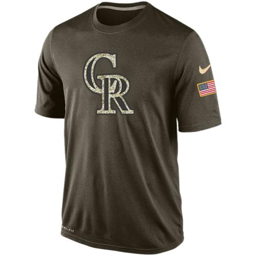 Men's Colorado Rockies Salute To Service Nike Dri-FIT T-Shirt - Click Image to Close