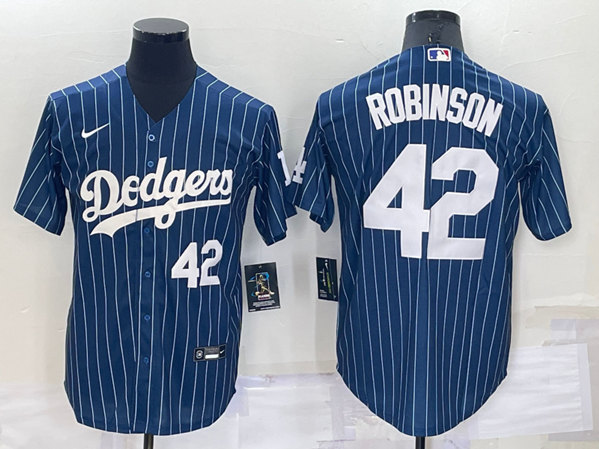 Men's Los Angeles Dodgers #42 Jackie Robinson Navy Cool Base Stitched Jersey